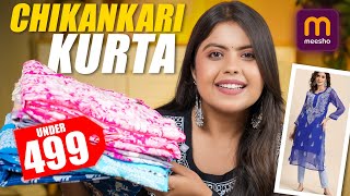 New Meesho Chikankari Suit/Kurta Under 500 For Women/Girls | Festive Kurti Haul 2024 By Priya Pandey