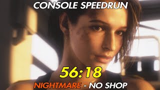 Resident Evil 3 (2020) Any% Nightmare Speedrun - 56:18 IGT (No Shop Items)