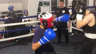 Tin boxing sparring at Combat gym Keynsham October 2018