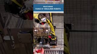 Streamlined robotic case packing and palletizing system #shorts #robotics #automation #fanuc