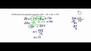 1 ESO Tema 6 Álgebra ejercicio 10