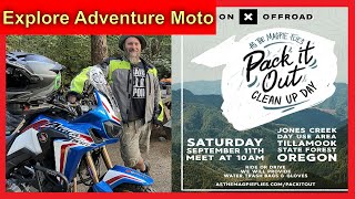 Motocamping and cleaning up Jones Creek 2021