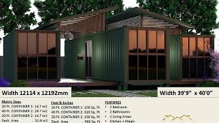 2 Bed Shipping Container Home Plan:Titian 40ft 56.2