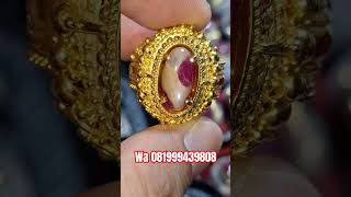 Ruby burma belang koi / mirah windusara ring perak cakrawaka dimensi 16x8x5,5mm est / gemstone