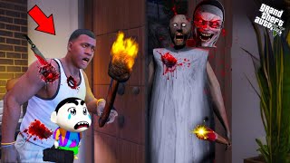 GRANNY AND EVIL NUN FINDS FRANKLIN AND SHINCHAN PINCHAN AT 12 AM IN GTA 5