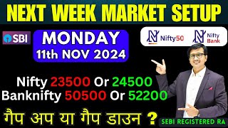 Nifty Prediction and Bank Nifty Analysis for MONDAY 11th NOVEMBER 2024 | Nifty Bank nifty Tomorrow