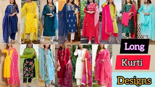 Long kurti design|plazo suit designs|suit designs|kurti with dupatta designs|| #kurti #suit #plazo