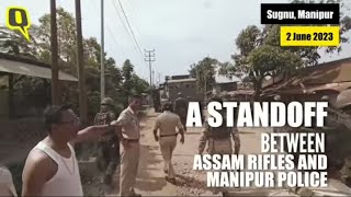 standoff between #Assamrifles and #Manipur police on  02/06/2023