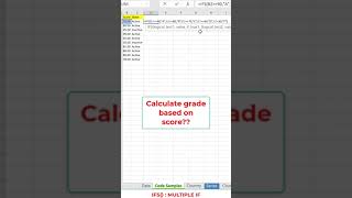 #Excel Calculate grade based on score using IFS?? #datascience #programming