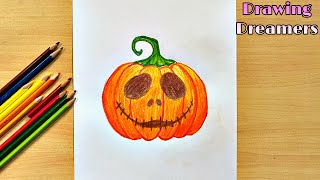 Halloween Drawing Easy || Halloween pumpkin 🎃