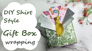 DIY Shirt Style Gift Box Wrapping for Him / 創意禮物包裝