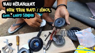 CARA GANTI KARET BRIK | exhaust brake truk mati