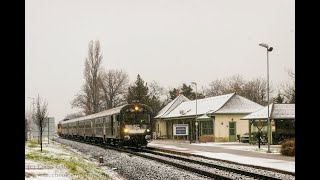 418.149 Csörgő az olajzöld retróingával Gyál felső megállóhelynél, havas időben, 2023.02.03