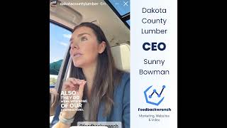 Feedbackwrench Review by Sunny Bowman of Dakota County Lumber - Video Marketing for Contractors