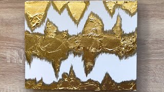 Abstract Acrylic Painting Gold Leaf Part 3