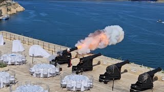 Saluting Battery 💣 Firing of the cannons in Valetta 💣 full video