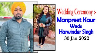 🟢(Live) Weddind Ceremony || Manpreet Kaur + Harwinder Singh || Raju Studio Allowal