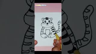 how to draw tiger 🐅 in easy way #drawing #viral #art