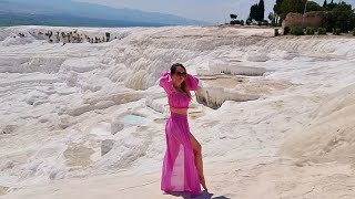 Pamukkale Turkey  summer tourwalking 2023 amazing|#travel #4k