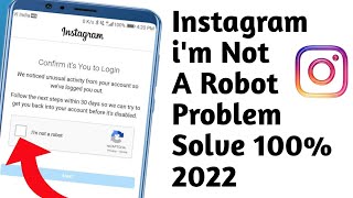 Instagram i am not Robot problem solve | Confirm it's You to Login instagram