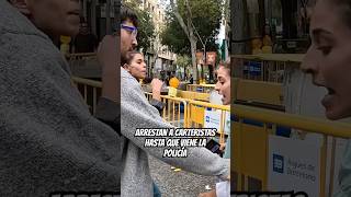 arrestan a carteristas hasta que viene la policía