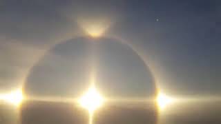 These rare sighting, known as Sun dogs