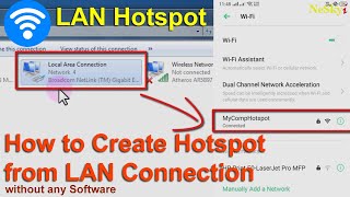 How To Make Laptop WiFi Hotspot Without Any Software to Share LAN  🔥🔥🔥