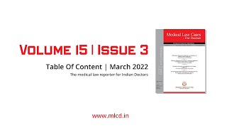 Table of Contents - March '22  |  Medical Law Cases - For Doctors  |  Medical Law Reporter