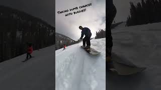 Near Collision Snowboarding with @readysetdrone