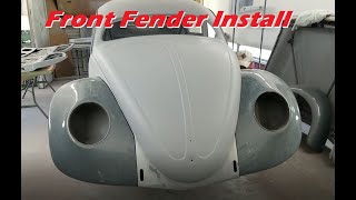 Eleanore's Fenders Installed & Hatch Painted - ROTTEN OLD CHOP TOP 1956 VW BEETLE - 151