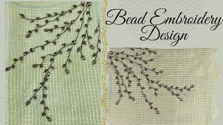 Hand embroidery beads work design for neck✨ beads embroidery design💫