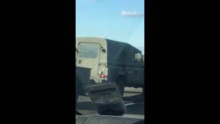 found an army truck on the highway