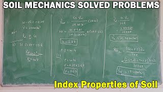 soil mechanics solved problems, void ration, saturation, index properties of soil solved problem