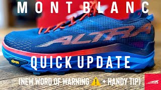 ALTRA MONT BLANC UPDATE (new word of warning + handy tip). #altramontblanc #altrarunning