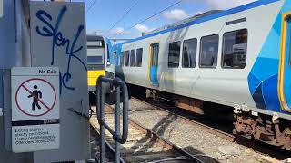 Hcmt at Richmond flinders street service and a x'trapolis 100 emu