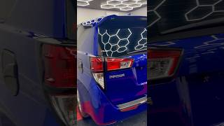 Car Detailing and Nano Ceramic Coating on a blue Toyota Innova by Nanoworx Car Care in Tarlac City