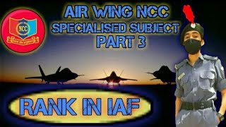 RANK in INDIAN AIR FORCE AIR WING NCC ||DEFENCE EXAM POINT||