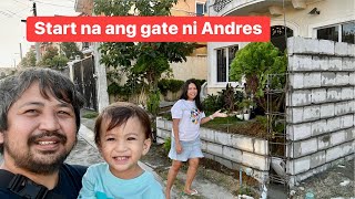 Nagsimula na ang paggawa ng gate ni Andres at Tomas | Pagpapagawa ng Bakod 2024 | Thank you Lord 🙏🏼🥰