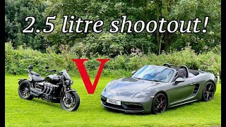 2 5 litre shootout! Porsche Boxster v Triumph Rocket Storm