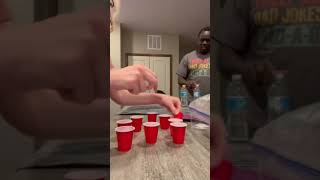 WATER BOTTLE TO BEER PONG CHALLENGE #youtubeshorts #funny