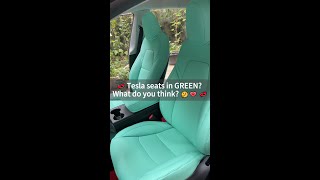 💞 Tesla seats in GREEN? What do you think? 🤔💗 💞 #america #usa #follow #freesoo #unitedstates