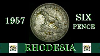 1957rhodesia six pence