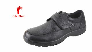 Calzado de hombre para plantillas ortopédicas con velcro negro   Alviflex