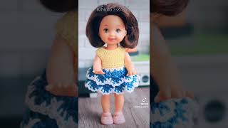 Just dresses for beautiful dolls 💛💙..#crochet #crocheting  #clothesfordoll #kellydoll  #kellymattel