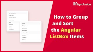 How to Group and Sort the Angular ListBox Items