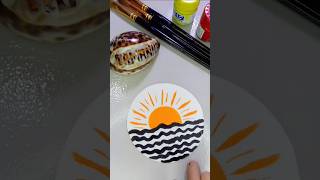 Very easy way to draw sunset 🌅 #art #satisfying #sunset  #easydrawing #shorts #creativeart #painting