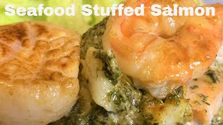 How To Make Stuffed Salmon | Seafood Stuffed Salmon