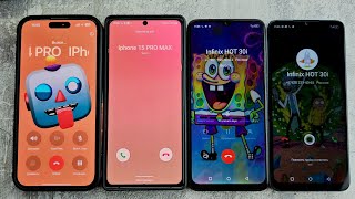 Incoming Call IPhone 15 PRO MAX + Samsung Galaxy Note 20 + Infinix HOT 30 + Infinix HOT 30i