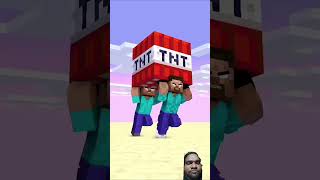 "Running With Bigger And Bigger TNT Steve and Herobrine #shorts #friendship #mrbeast #helpherobrine