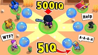 Биби 500 IQ vs НУБ 5 IQ !! Смешные Моменты Brawl Stars #34